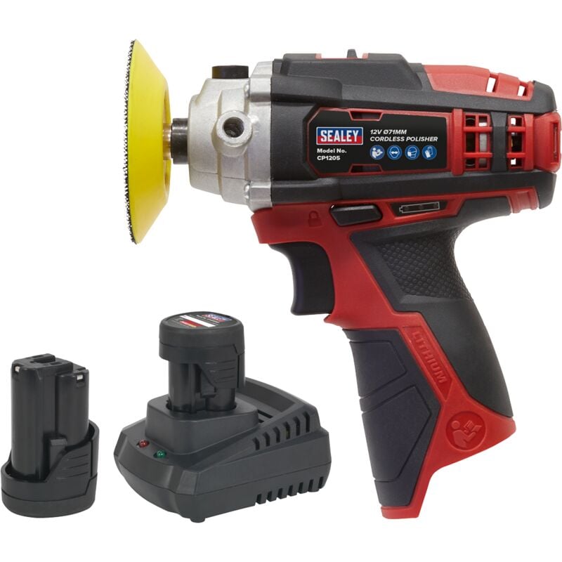 Sealey - CP1205KIT SV12 Series 71mm Cordless Polisher Kit 12V 1.5Ah - 2 Batteries