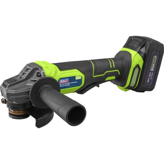 Sealey - CP401LIHV 18V 3Ah 115mm Cordless Angle Grinder - Green