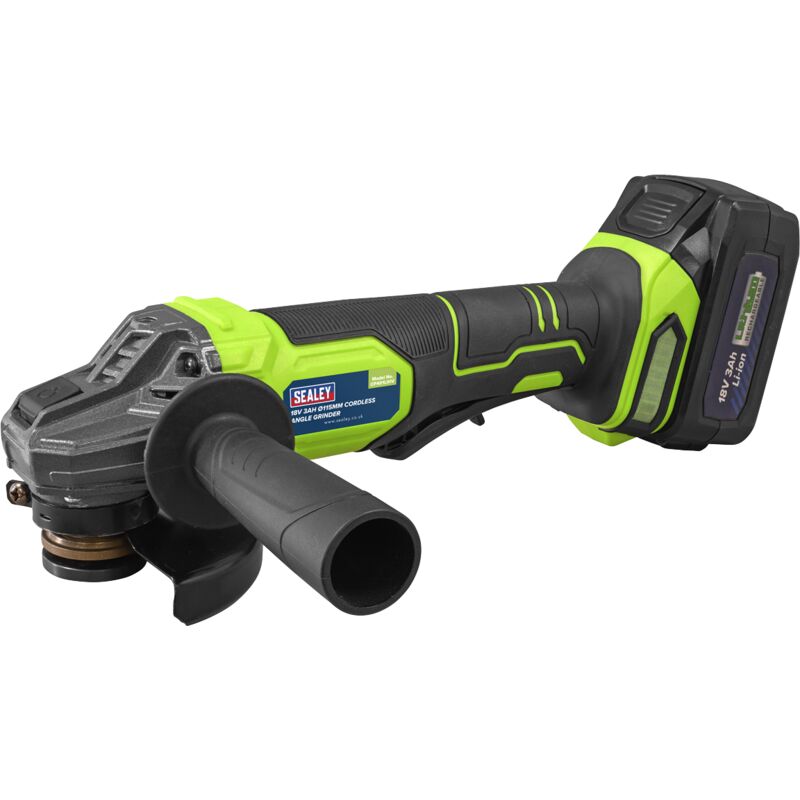 Sealey - CP401LIHV 18V 3Ah 115mm Cordless Angle Grinder - Green