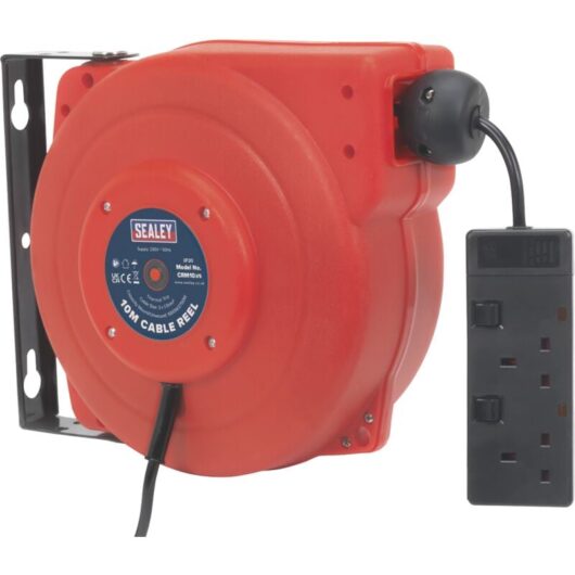 Sealey - CRM10 10m Retractable Cable Reel System 2 x 230V