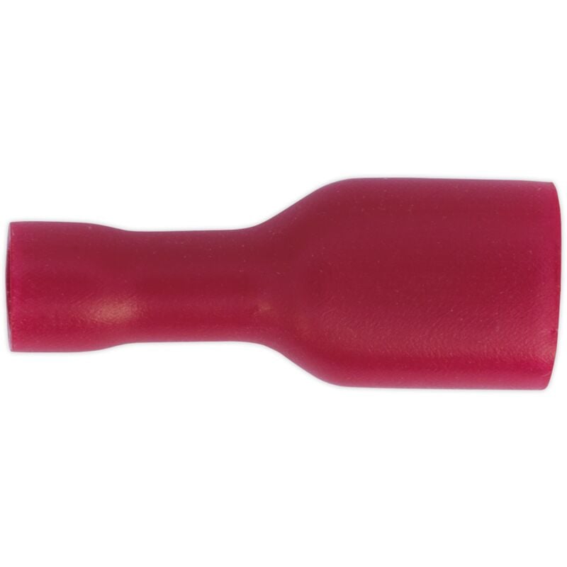Sealey - RT16 Fully Insulated Female Terminal 6.3mm, Red - Pack of 100