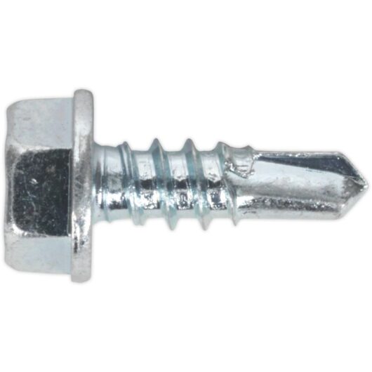 Sealey - Self Drilling Screw 4.2 x 13MM Hex Head Zinc din 7504K Pack of 100