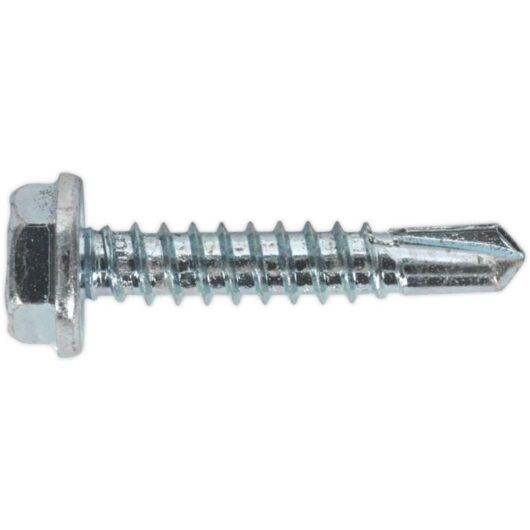 Sealey - Self Drilling Screw 4.8 x 25MM Hex Head Zinc din 7504K Pack of 100