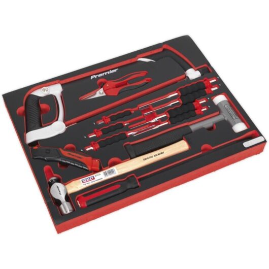Sealey - TBTP06UK Premier Platinum Hacksaw, Hammers & Punch Kit with Tool Tray 13pc