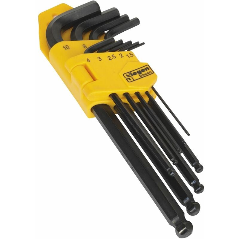 Siegen Ball-end Hex Key Set9 Piece Long Metric