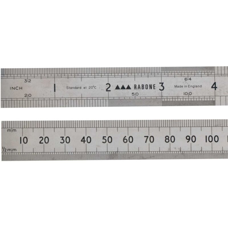 Stanley 64R Rustless Steel Rule, 300mm (12-inch), Model 0-35-401