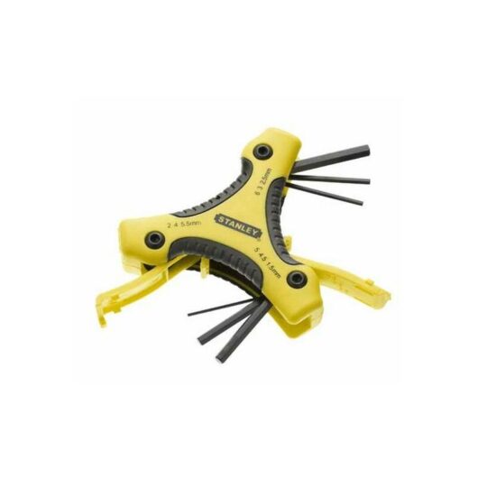 Stanley - 9 Piece Folding Hex Allen Key Set Metric Triangle 0-95-935 STA095935