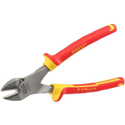 Stanley FatMax Heavy-Duty VDE Diagonal Cutting Pliers, 200mm (8-inch) with Insulated Handles for Electrical Work