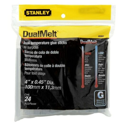 Stanley - Mini Hot Glue Gun Sticks 11.3mm x 100mm (24 Pack) Dual Temp STA1GS20DT