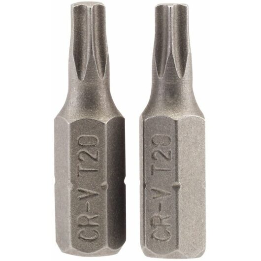 T20 1/4 Hex. TX-STAR&174 Insert Bit 25mm Long x 2 (66430) - Draper