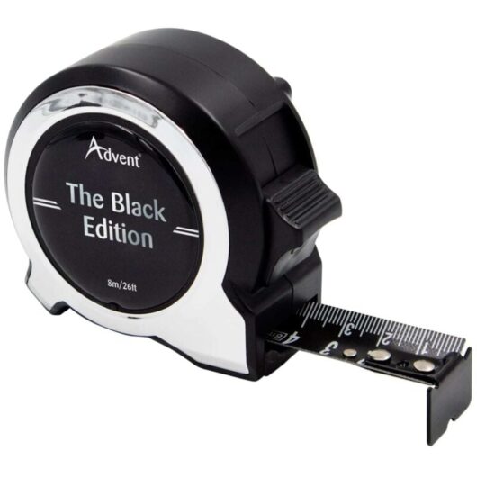 TBC - Advent Black Edition Tape Measure 8m 26ft Metric and Imperial ADVBE18025
