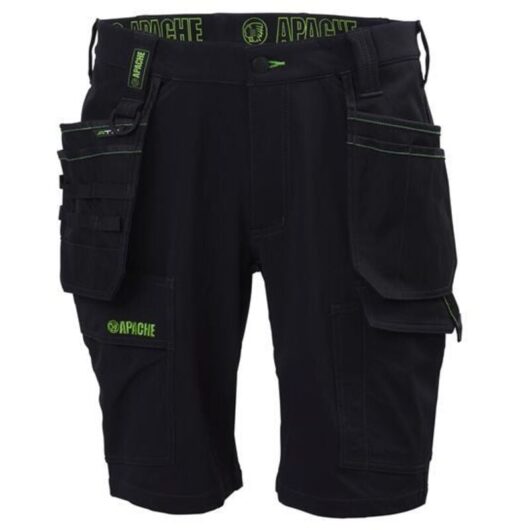 TBC - Apache Whistler Black Stretch Holster Work Shorts Waist 36in APAWHISTL36