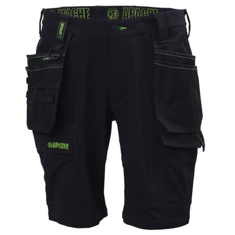 TBC - Apache Whistler Black Stretch Holster Work Shorts Waist 36in APAWHISTL36