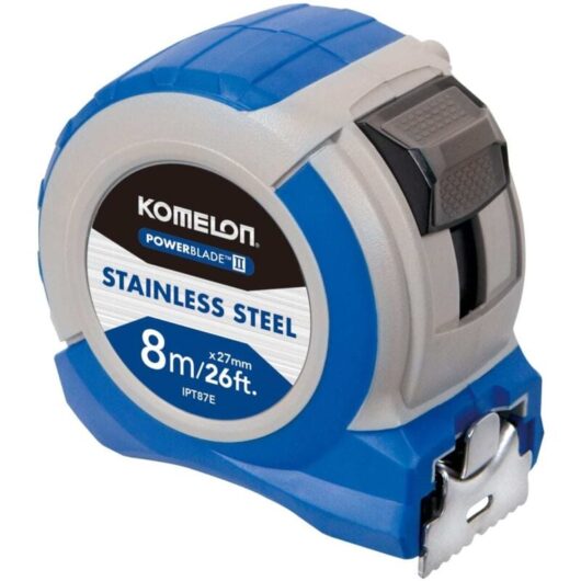 TBC - Komelon Stainless Steel PowerBlade Pocket Tape 8m/26ft (Width 27mm) KOMIPT87E