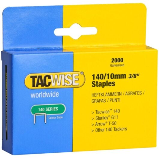 Tacwise - 0347 140 Series 10mm Staples Galvanised - 2000 Pack - Type T50 g 140EL