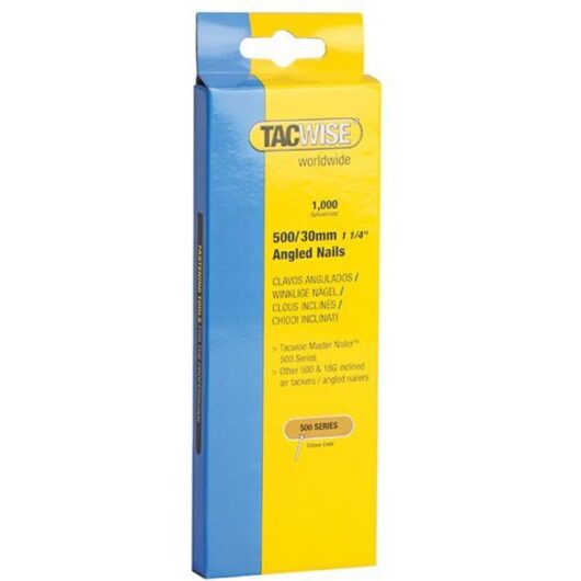 Tacwise - 0481 Type 500 30mm Angled 18G Brad Nails Galvanised 1000 Pack - 400ELS