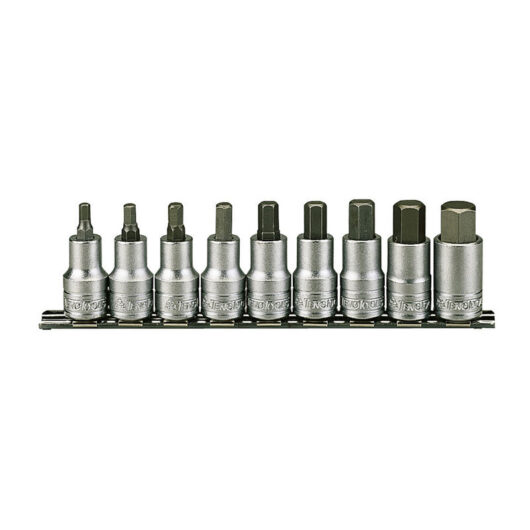 Tengtools - Teng M1212 M1212 Socket Clip Rail Hex Set of 9 Metric 1/2in Drive TENM1212