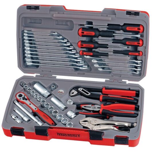 Tengtools - Teng T3848 T3848 Socket & Tool Set of 48 Metric & af 3/8in Drive TENT3848