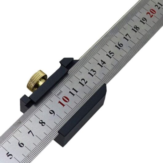 Tinor - 30cm Metal Ruler, Stainless Steel Ruler, Positioning Block Parallel Ruler, 45 Degree and 90 Degree Line Drawing Carpentry Tools