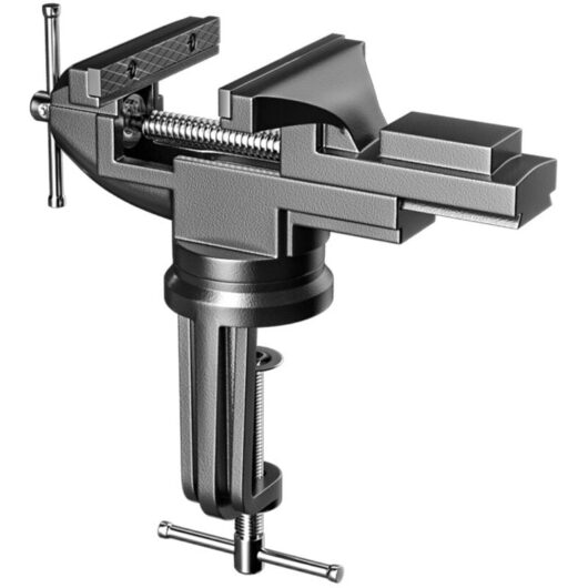 Tinor - 70mm Jaw Table Vise, Small Clamp Head Swivel 360°Multi Angle with Anvil, Suction Cup Vise with Base Portable diy Onboard Tool for Cutting,