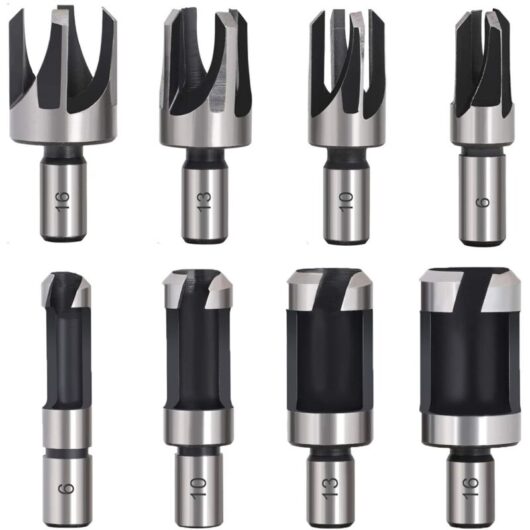 Tinor - 8PCS hss Wood Plug Cutter Wood Cutting Tool Wood Plug Cutter Drill Bits 6mm /10mm/13mm/16mm