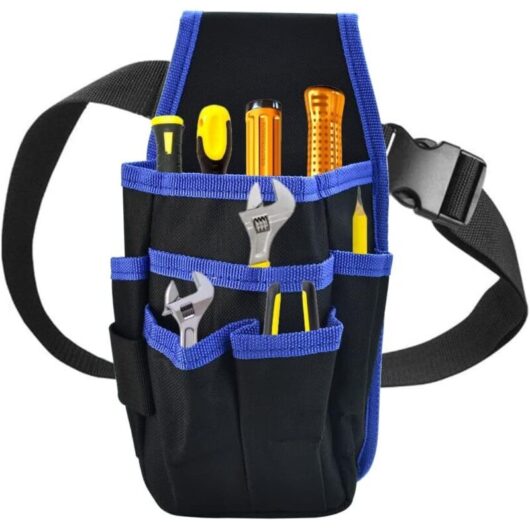 Tinor - Hardware Tools Belt Bag Oxford Tool Holder Multi-pocket Tool Pouch Tool Bag Belt Pouch Screwdriver Pouch Tool Holder Pouch Electrician for