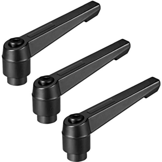 Tinor - M10 Adjustable Clamping Lever Ratchet Handle Thread Female Threaded Stud 3 Pcs