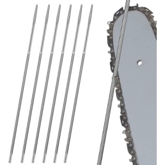 Tinor - Round Files, 6 pcs 4.0mm Chainsaw Sharpening Files, for Sharpening Chainsaw Teeth to Enlarge Round Openings