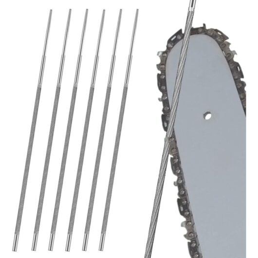 Tinor - Round Files, 6 pcs 4.8mm Chainsaw Sharpening Files, For Sharpening Chainsaw Teeth to Enlarge Round Openings