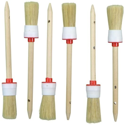 Tinor - Set of 6 round brushes 93023 - Diameter: 30 mm - Size 6 - Light bristles