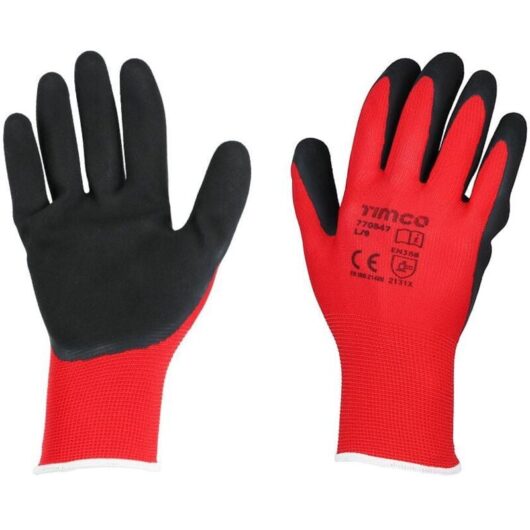 Toughlight Grip Gloves Sandy Latex Coated Polyester Size Large - Timco
