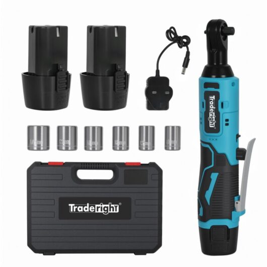 Traderight 12V Cordless Ratchet Wrench 42N.m 300RPm 3/8" Drive LED Charger Kit