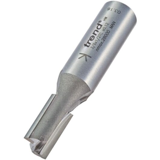 Trend - 3/6 x 1/2 tct Two Flute Cutter 10.0 x 19mm TRE3612TC
