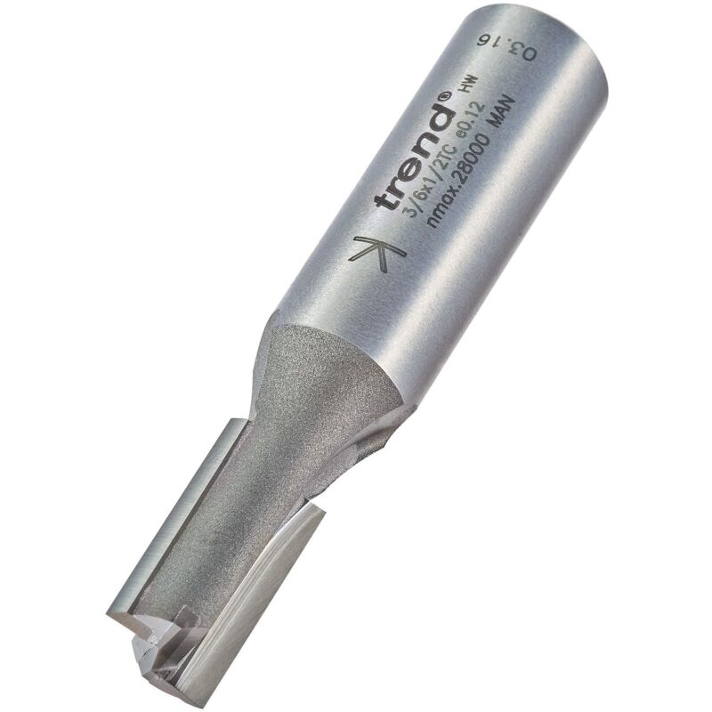 Trend - 3/6 x 1/2 tct Two Flute Cutter 10.0 x 19mm TRE3612TC