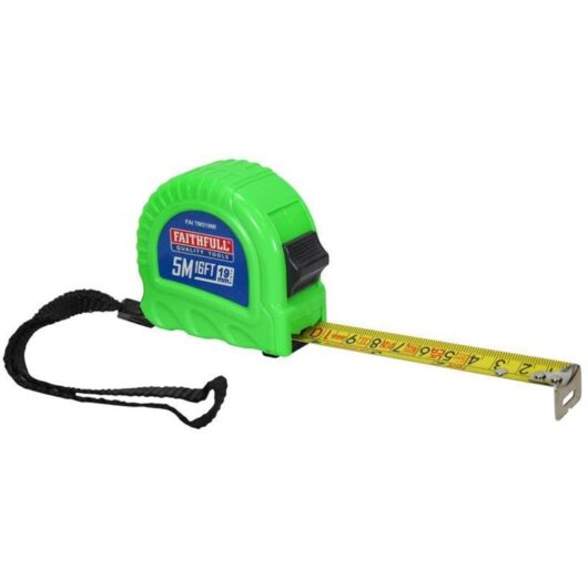 Twin Lock Tape Measure 5m/16ft (Width 19mm) - Faithfull