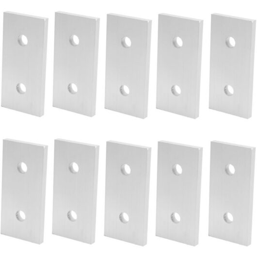 Ymyny - 10 Pieces Perforated Flat Mounting Plates, Straight Flat Mounting Plates, Flat Mounting Bracket Connectors (4040-2 holes 18x40mm) mumu