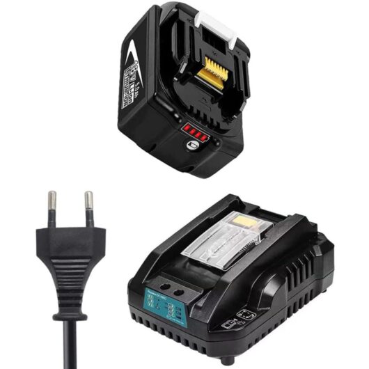 Battery, 1x replacement battery mini charger BL1850 18V 5.5Ah, compatible with Makita tools, on-site radio DMR108 DMR110 DMR107 DMR112 DMR104 DMR106