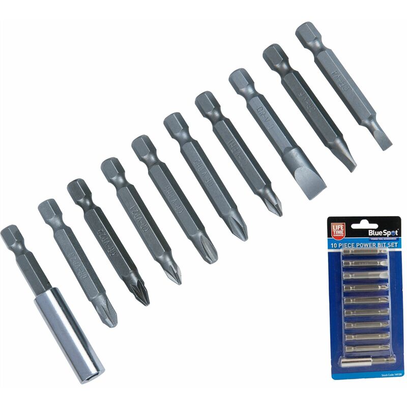 BlueSpot Tools 14120 Power Bit Set, 10 Piece B/S14120