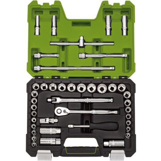 Draper - 3/8'' socket set 41PC metric af ratchet extension bar bit in case 04464