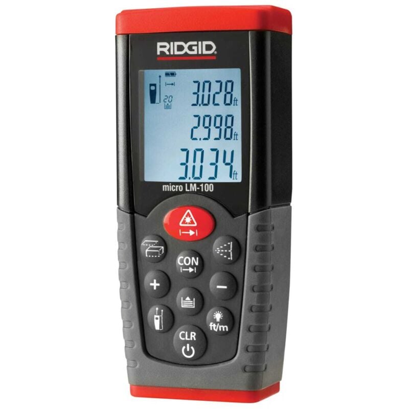 RIDGID Micro LM-100 Laser Distance Meter with Digital Temperature Measurement
