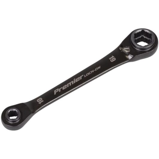 Sealey - AK63923 Black Series 4-in-1 Reversible Lock-On Ratchet Ring Spanner