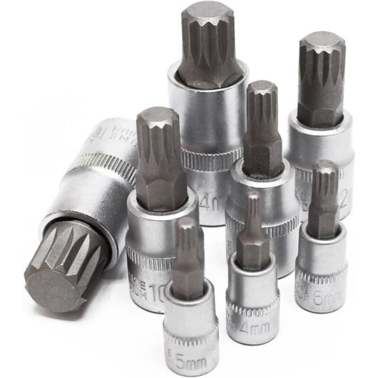 Xzn Socket Set Multiple Tooth 8 Pieces M4 - M16-JUSCH