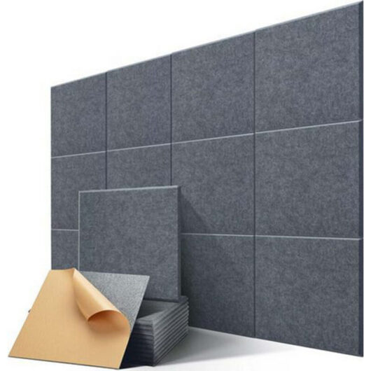 12 Pack Acoustic Panels Self-Adhesive Soundproof Foam, High Density Acoustic Panel, 12X12X0.4 Inch Square Panels in Home