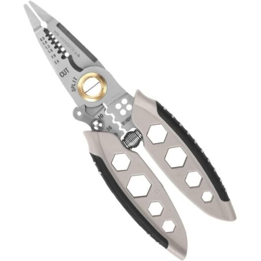 18.5cm Multi-Purpose Wire Stripper, 4-in-1 Wire Cutter, Heavy-Duty Wire Stripper, Professional Electrical Wire Crimping Tool for Splitting, Cutting,