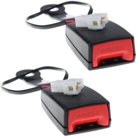 2 Pieces Car Front Seat Belt Lock Buckle Plug Connector Warning