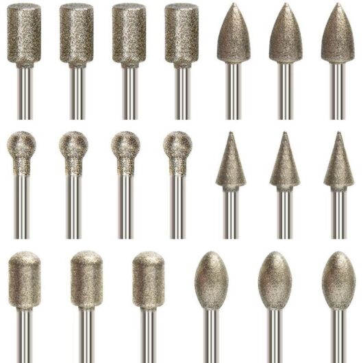 20-Piece Diamond Rotary Burr Bit Set, Engraving Bit Set with 3mm (1/8") Shank, Diamond-Coated Bits for Rotary Tools, Grinding, Polishing, DIY