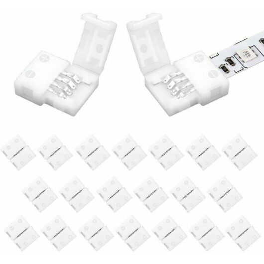 20PCS 4-pin LED connector, 8mm RGB LED strip connector for 2835 3528 SMD RGB LED strip.