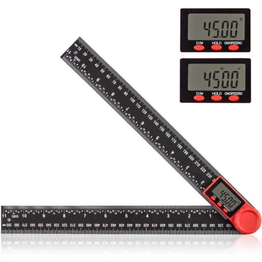 300mm Digital Angle Protractor Ruler, 2-in-1 Digital Protractor with LCD Display and Lock Function for Woodworking, Home, and Craftsmen