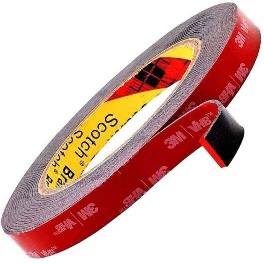 3M VHB Extra Strong Double-Sided Adhesive Tape, Black, Waterproof, High Temperature Resistant, for Indoor & Outdoor Use, 3m x 1.5cm