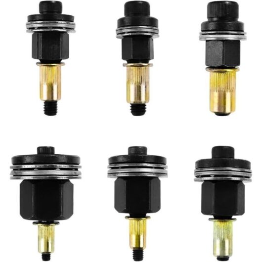 6-Piece Pneumatic Riveter Kit: Mandrel, Threaded Insert Pliers, Manual Riveter, Riveter Adapter, Manual Riveting Head Set for M3, M4, M5, M6, M8, and